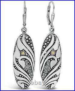 DEVATA Bali Sterling Silver 925 18K Gold Earrings Cubic Zirconia DVN9572CZ