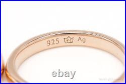 Designer Cubic Zirconia 18K Rose Gold Over Sterling Silver Ring Size 7.5