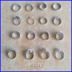 Designer Cubic Zirconia 925 Sterling Silver Rings Jewelry Lot