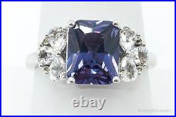 Designer DK Color Change Sapphire Cubic Zirconia Sterling Silver Ring Size 9