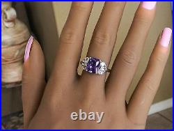 Designer DK Color Change Sapphire Cubic Zirconia Sterling Silver Ring Size 9