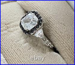 Designer EFFY Sterling Silver 925 Cubic Zirconia Black Pave Ring Size 7
