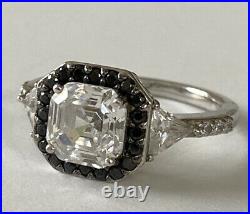 Designer EFFY Sterling Silver 925 Cubic Zirconia Black Pave Ring Size 7