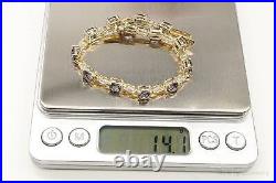 Designer Iolite Cubic Zirconia Gold Over Sterling Silver Bracelet
