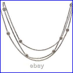 Designer Judith Ripka 925 Sterling Silver Cubic Zirconia Layering Chain Necklace