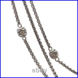 Designer Judith Ripka 925 Sterling Silver Cubic Zirconia Layering Chain Necklace