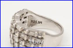 Designer NH Michael Valitutti Cubic Zirconia Sterling Silver Ring Size 7.75