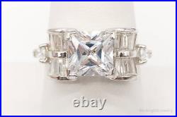 Designer Ross Simons Cubic Zirconia Sterling Silver Ring Size 8