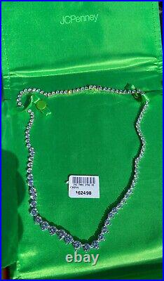 DiamonArt Sterling Silver Cubic Zirconia Graduated Necklace, 18, $225