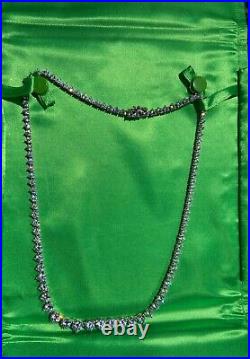 DiamonArt Sterling Silver Cubic Zirconia Graduated Necklace, 18, $225