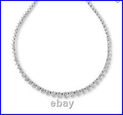 DiamonArt Sterling Silver Cubic Zirconia Graduated Necklace, 18, $225