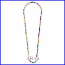 Diamoness Rainbow Cubic Zirconia Tennis Necklace in Sterling Silver