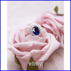 Diamonfire Silver Cluster Ring R3663 Blue Cubic Zirconia