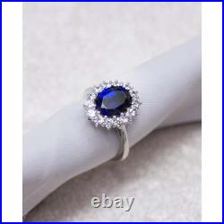 Diamonfire Silver Cluster Ring R3663 Blue Cubic Zirconia