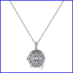Diamonfire Sterling Silver Cubic Zirconia Round Pendant and Chain P4613