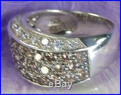 Diamonique Chocalote Cubic Zircona STERLING SILVER 0.925 Estate Ring size 8 or Q