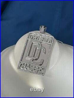 Dream Chasers 925 Sterling Silver Pendant Cubic Zirconia Stones Iced Out White