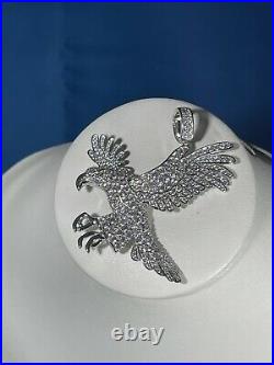Eagles Style 925 Sterling Silver Pendant Cubic Zirconia Stones Iced Out