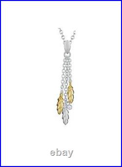 Elegant Necklace 925 Sterling Silver With Gold Plating And Cubic Zirconia