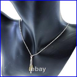 Elegant Necklace 925 Sterling Silver With Gold Plating And Cubic Zirconia