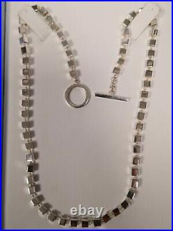 Elements Toggle Cubic Sterling Silver Necklace 42cm 40 gr. RRP £256