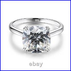 Engagement Jewelry Sterling Silver 4.6CT Cushion Cubic Zirconia Solitaire Ring