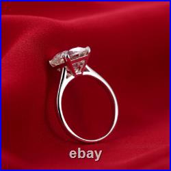 Engagement Jewelry Sterling Silver 4.6CT Cushion Cubic Zirconia Solitaire Ring