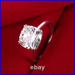 Engagement Jewelry Sterling Silver 4.6CT Cushion Cubic Zirconia Solitaire Ring