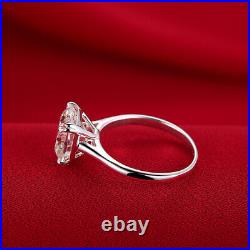 Engagement Jewelry Sterling Silver 4.6CT Cushion Cubic Zirconia Solitaire Ring