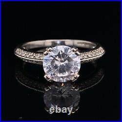 Estate Sterling Silver & Cubic Zirconia Engagement Style Size 8 Ring! 29