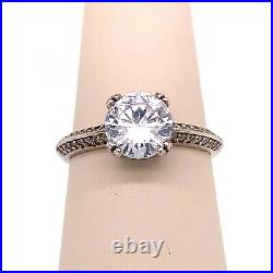 Estate Sterling Silver & Cubic Zirconia Engagement Style Size 8 Ring! 29