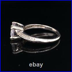 Estate Sterling Silver & Cubic Zirconia Engagement Style Size 8 Ring! 29