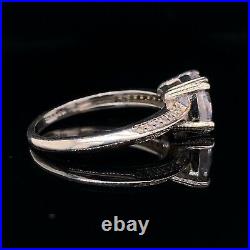 Estate Sterling Silver & Cubic Zirconia Engagement Style Size 8 Ring! 29