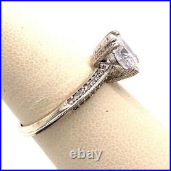 Estate Sterling Silver & Cubic Zirconia Engagement Style Size 8 Ring! 29