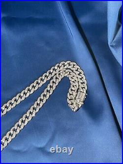 Exclusive Baguette Cuban Style 925 Sterling Silver Chain Iced Out Blingy Cubics