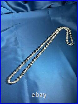 Exclusive Balls Style 925 Sterling Silver Chain Full Cubic Zirconia Stones Iced