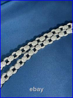 Exclusive Design 925 Sterling Silver Mens Chain Iced Out With Cubic Zirconias