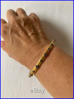 FRIEDA ROTHMAN 14K Gold Vermeil Handset Cubic Zirconia Bangle Bracelet $295 Dbag