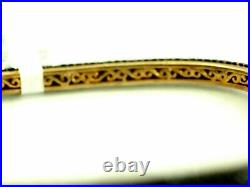 Fabulous 750 Stone Cubic Zirconia Hinged Bangle Bracelet Sterling Silver