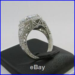Fabulous Judith Ripka Sterling Silver Asscher Cut 4 Carat Cubic Zirconia Ring