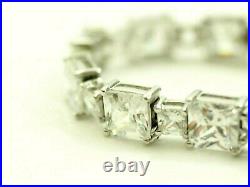 Fine Ladies 31 carat Radiant cut Cubic Zirconia Tennis Bracelet Sterling Silver
