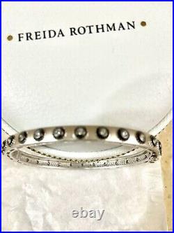 Freida Rothman Studded Eternity Hinge Bangle Cubic Zirconia Sterling silver
