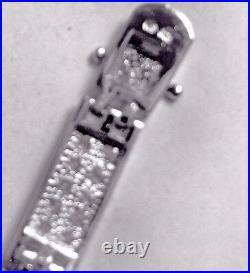 Gentlemen's Bracelet 925 Sterling Silver With Cubic Zirconia Size 8.5. New