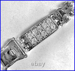Gentlemen's Bracelet 925 Sterling Silver With Cubic Zirconia Size 8.5. New