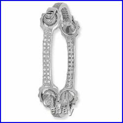 Genuine 925 Sterling Silver Ladies Women`s Cubic Zirconia Spanner Bangle 25gr