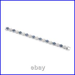 Gifts Wedding 925 Silver Bracelet Cubic Zirconia CZ Sapphire Size 7 Ct 13.4
