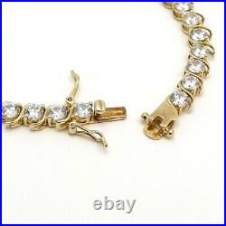 Gold Vermeil Sterling Silver 16ctw CZ Cubic Zirconia S Link Tennis Bracelet 7in