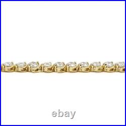 Gold Vermeil Sterling Silver 16ctw CZ Cubic Zirconia S Link Tennis Bracelet 7in
