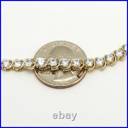 Gold Vermeil Sterling Silver 16ctw CZ Cubic Zirconia S Link Tennis Bracelet 7in