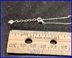 Gorgeous Y-Drop Sterling Silver & Cubic Zirconia Adjustable Necklace, Stamped DJ